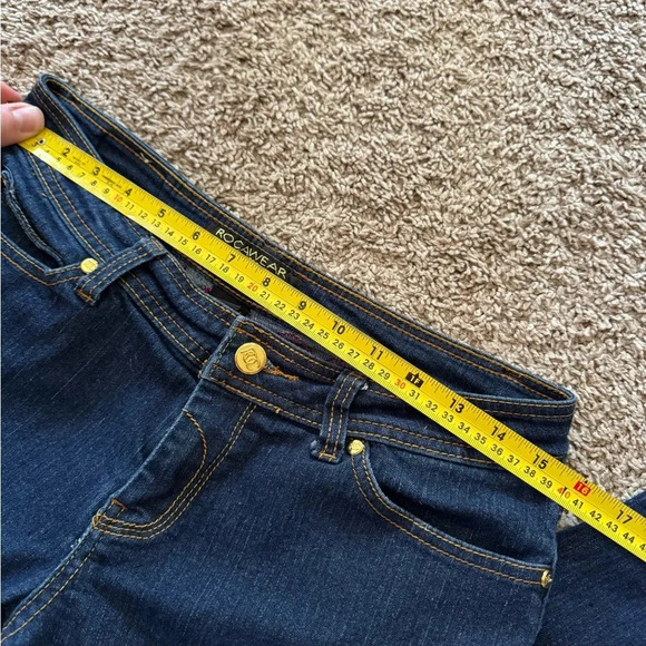 Rocawear Women's Straight Leg Embroidered Back Pocket Dark Wash Jeans Size 13 - Picture 5 of 6